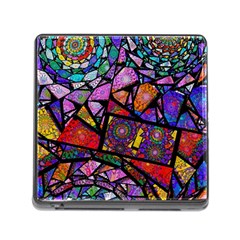 Fractal Stained Glass Memory Card Reader (square) by WolfepawFractals