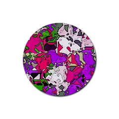 Ink Shapes                                                                         			rubber Round Coaster (4 Pack) by LalyLauraFLM