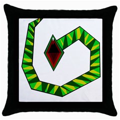 Decorative Snake Throw Pillow Case (black) by Valentinaart