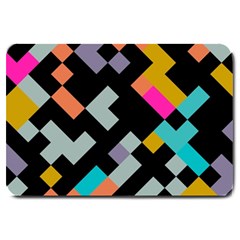 Connected Shapes                                                                             			large Doormat by LalyLauraFLM