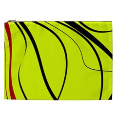 Yellow Decorative Design Cosmetic Bag (xxl)  by Valentinaart