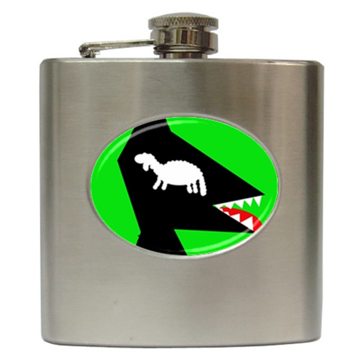 Wolf and sheep Hip Flask (6 oz)