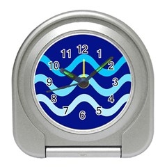 Blue Waves  Travel Alarm Clocks by Valentinaart