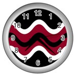 Decorative waves Wall Clocks (Silver)  Front