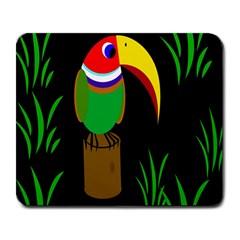 Toucan Large Mousepads by Valentinaart