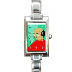 Smoker  Rectangle Italian Charm Watch by Valentinaart