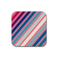 Colorful Lines Rubber Coaster (square) 