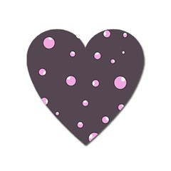 Pink Bubbles Heart Magnet