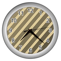 Golden Elegant Lines Wall Clocks (silver)  by Valentinaart