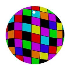 Colorful Cubes  Round Ornament (two Sides)  by Valentinaart