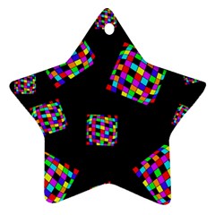 Flying  Colorful Cubes Star Ornament (two Sides)  by Valentinaart
