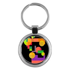 Colorful Abstraction Key Chains (round)  by Valentinaart