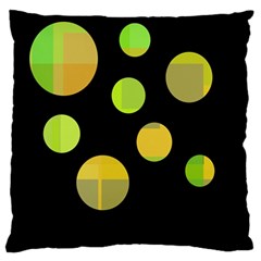 Green Abstract Circles Standard Flano Cushion Case (one Side) by Valentinaart