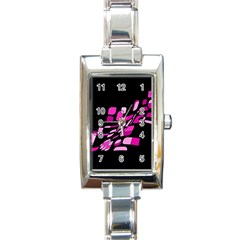 Purple Abstraction Rectangle Italian Charm Watch by Valentinaart