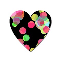 Colorful Decorative Circles Heart Magnet by Valentinaart
