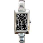 Black and white elegant lines Rectangle Italian Charm Watch