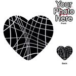 Black and white elegant lines Multi-purpose Cards (Heart) 