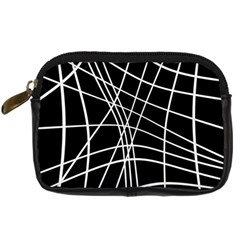 Black And White Elegant Lines Digital Camera Cases by Valentinaart