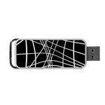 Black and white elegant lines Portable USB Flash (One Side)