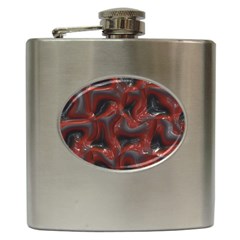 Red Grey 3d Design                                                                                    			hip Flask (6 Oz) by LalyLauraFLM
