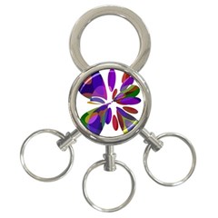 Colorful Abstract Flower 3-ring Key Chains by Valentinaart