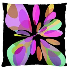 Pink Abstract Flower Standard Flano Cushion Case (one Side) by Valentinaart