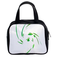 Green Twist Classic Handbags (2 Sides) by Valentinaart