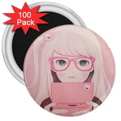 Gamegirl Girl 3  Magnets (100 Pack)