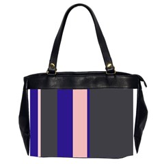 Purple, Pink And Gray Lines Office Handbags (2 Sides)  by Valentinaart