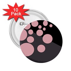 Pink Dots 2 25  Buttons (10 Pack)  by Valentinaart