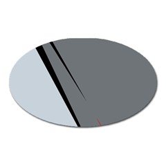 Elegant Gray Oval Magnet by Valentinaart