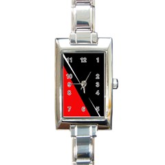 Black And Red Design Rectangle Italian Charm Watch by Valentinaart