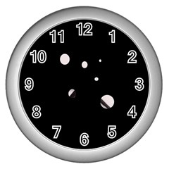 White Dots Wall Clocks (silver)  by Valentinaart