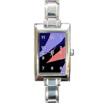 Purple and pink abstraction Rectangle Italian Charm Watch