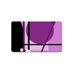 Purple Geometrical Abstraction Magnet (name Card) by Valentinaart