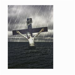 Jesus On The Cross At The Sea Large Garden Flag (two Sides) by dflcprints