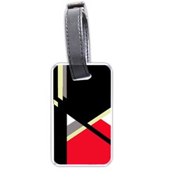 Red And Black Abstraction Luggage Tags (one Side)  by Valentinaart