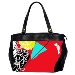 Colorful Abstraction Office Handbags (2 Sides)  by Valentinaart