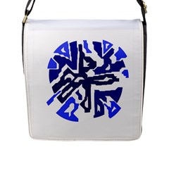 Deep Blue Abstraction Flap Messenger Bag (l)  by Valentinaart