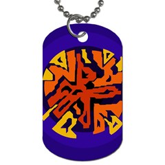 Orange Ball Dog Tag (one Side) by Valentinaart