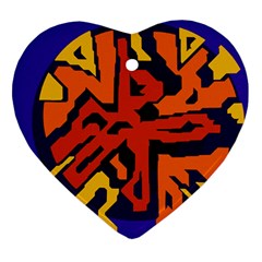 Orange Ball Heart Ornament (2 Sides) by Valentinaart