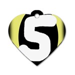 Number five Dog Tag Heart (One Side)