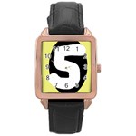 Number five Rose Gold Leather Watch 