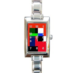 Colorful Abstraction Rectangle Italian Charm Watch by Valentinaart