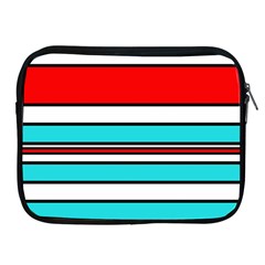Blue, Red, And White Lines Apple Ipad 2/3/4 Zipper Cases by Valentinaart