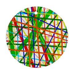 Colorful Lines Round Ornament (two Sides)  by Valentinaart