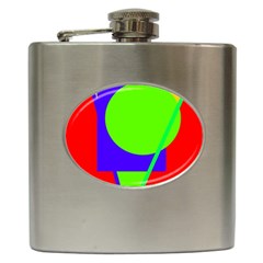 Colorful Geometric Design Hip Flask (6 Oz) by Valentinaart