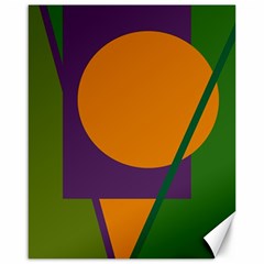 Green And Orange Geometric Design Canvas 16  X 20   by Valentinaart