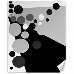 Gray Decorative Dots Canvas 16  X 20   by Valentinaart