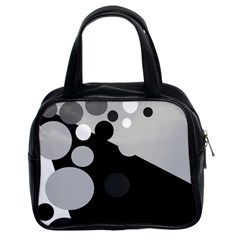 Gray Decorative Dots Classic Handbags (2 Sides) by Valentinaart